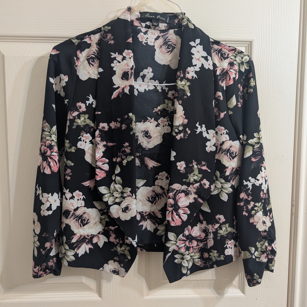 Floral Black Women's Jacket